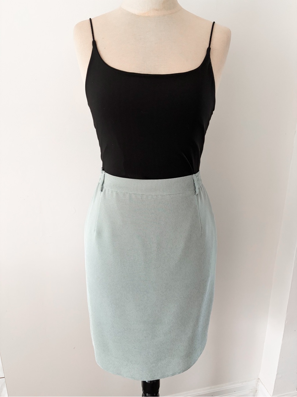Vintage AGMIR Sage Green Skirt, Size S - Made in Europe